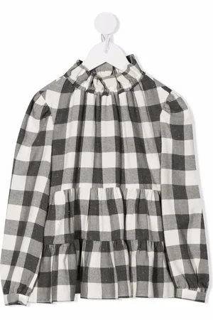 Il gufo Checked tiered blouse