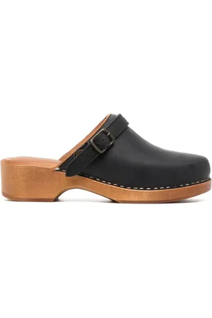 RE/DONE Wooden-platform leather clogs
