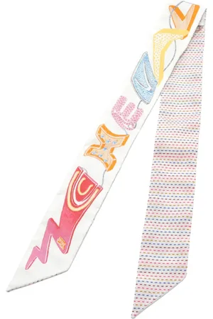 Hermès 2020s Twilly Chevaloscope Neon scarf