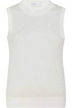 ROSETTA GETTY Pointelle cotton-blend tank top