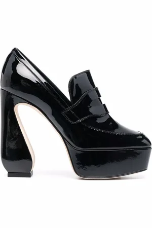 SI ROSSI 85mm sculpted patent-leather loafers
