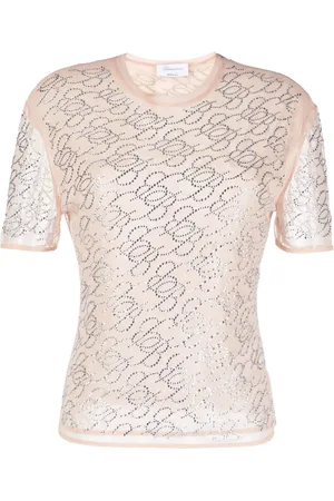 BLUMARINE Logo-embellishment crew-neck T-shirt