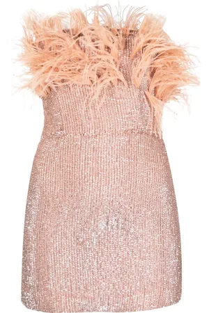 Retrofete Feather-detail mini dress