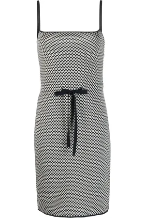 Dior 2010s geometric pattern drawstring dress