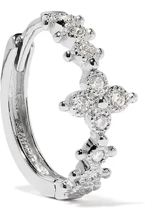 DE JAEGHER 18kt white gold Darling Flower single mini hoop
