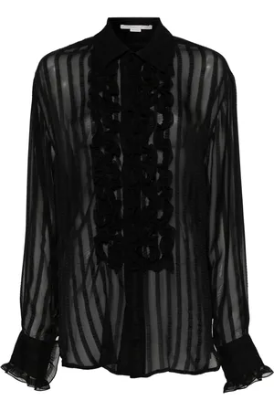 Stella McCartney Sheer seersucker ruffled blouse