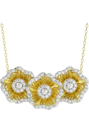 Marchesa Notte 18kt yellow floral diamond necklace