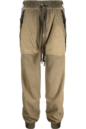 11 BY BORIS BIDJAN SABERI Faded drop-crotch cotton track pants