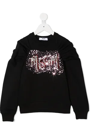 Msgm Sequin embellished gathered sweatshirt
