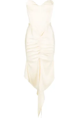 ALEX PERRY Carter asymmetric satin corset dress