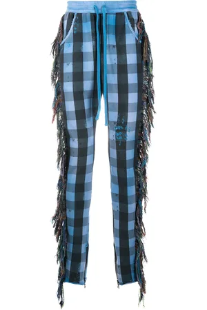 Alchemist Fringe-trim checked trousers