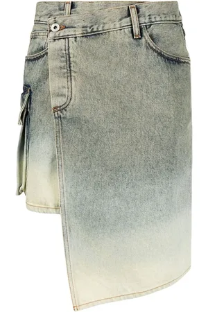 OFF-WHITE Asymmetric denim skirt