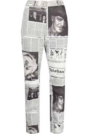 Dior 2000 Newspaper-print slim-fit jeans