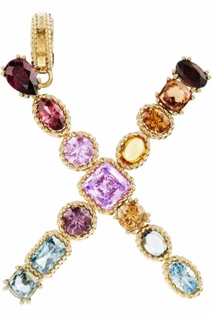 Dolce & Gabbana Rainbow Alphabet X 18kt yellow multi-stone pendant