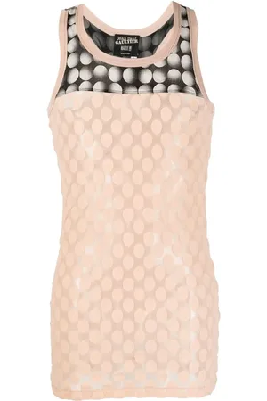 Jean Paul Gaultier 2000s polka-dot sheer tank top