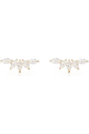 EF Collection 14kt yellow Fan diamond earring