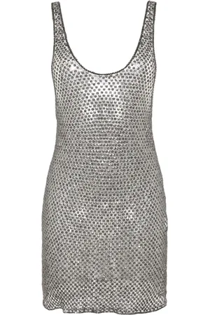 The Attico Sequin-embellished fishnet mini dress