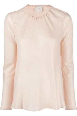 ALYSI Lurex-detail long-sleeve blouse