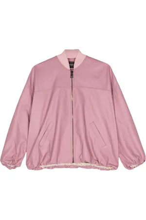 Simonetta Leather zipped bomber jacket
