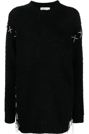 GIUSEPPE DI MORABITO Decorative-stitching knitted minidress