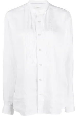 Tintoria Mattei Pleated-bib linen shirt