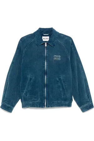 Miu Miu Logo-appliqué corduroy bomber jacket