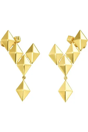 Cadar 18kt yellow Python drop earrings