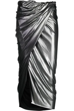 Rick Owens Ombré-effect draped midi skirt
