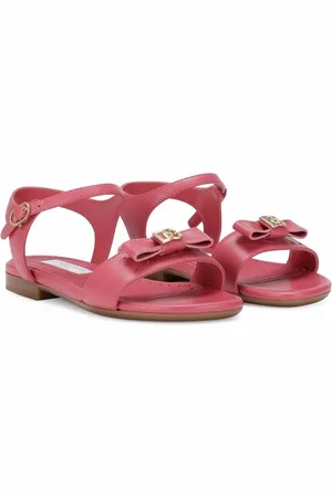 Dolce & Gabbana Logo-bow leather sandals
