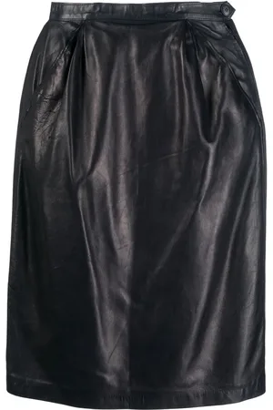 Saint Laurent 1980s high-waisted leather skirt