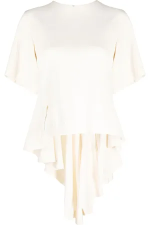 Céline Peplum-hem silk blouse