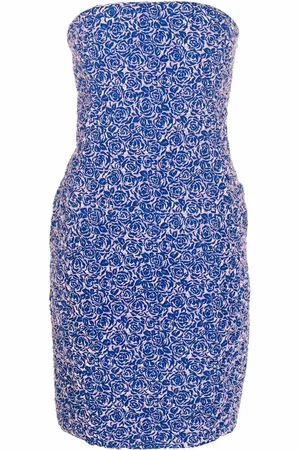 Dior 2010s floral-pattern strapless fitted dress