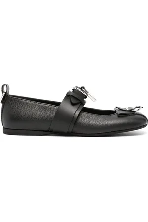 J.W.Anderson Padlock-detail leather ballerina shoes
