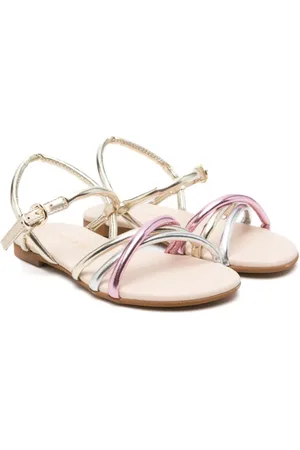 Florens Metallic-effect leather sandals