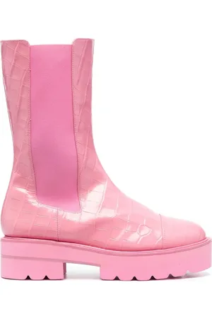 Stuart Weitzman Crocodile-effect leather boots