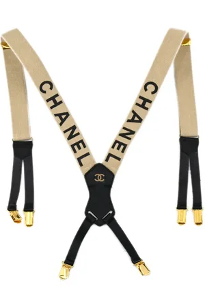 CHANEL 1990-2000s logo-print suspenders