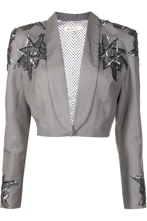 Lethicia Bronstein Hepburn star-appliqué linen blazer