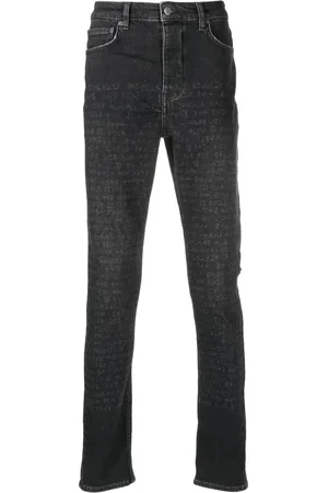 KSUBI Text-print mid-rise tapered jeans