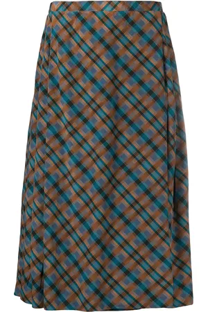 Saint Laurent Plaid pleated skirt