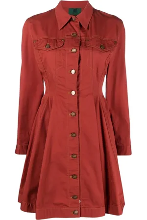 Jean Paul Gaultier 1989 logo-button denim dress