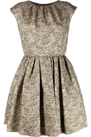 DICE KAYEK Floral-jacquard flared dress