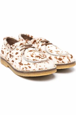 PèPè Cow-print lace-up ballerinas