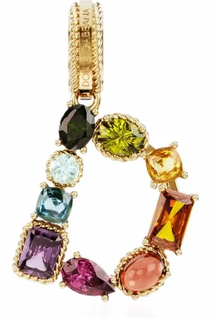 Dolce & Gabbana Rainbow Alphabet D 18kt yellow multi-stone pendant