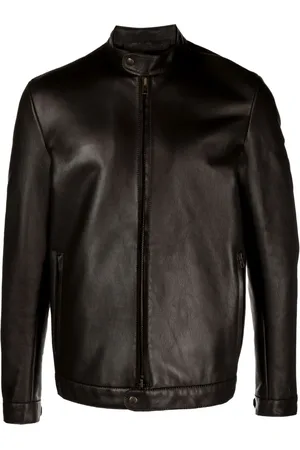 SALVATORE SANTORO High-neck leather jacket