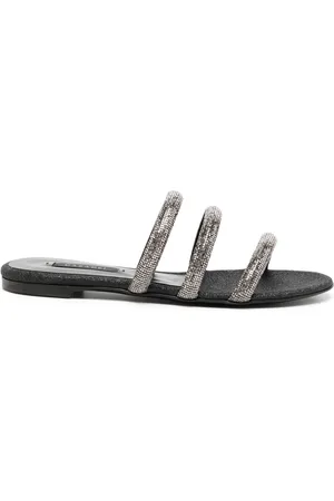 Casadei Crystal-embellished flat sandals