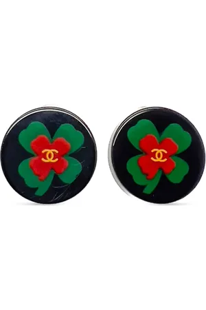 CHANEL 2004s Lucky Shamrock clip-on earrings