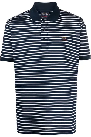 Paul & Shark Patch-detail stripe polo shirt