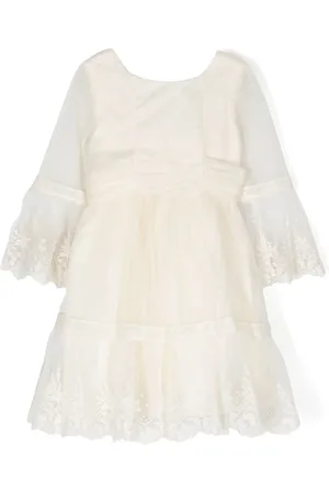 Abel & Lula Floral-lace tulle dress