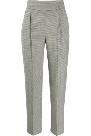Msgm Micro houndstooth high-waisted trousers