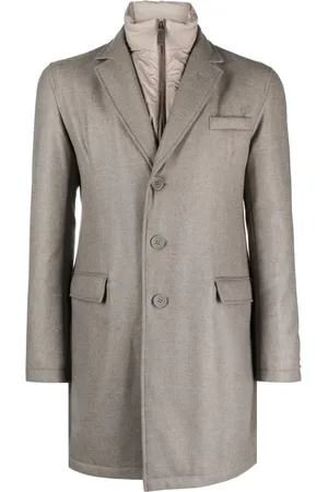 HERNO Hybrid high-neck single-breasted coat